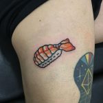Shrimp sushi tattoo