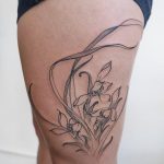 Thick to thin japanese style florals tattoo