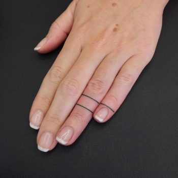 Thin line ring tattoo