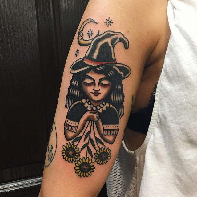 Traditional witch tattoo