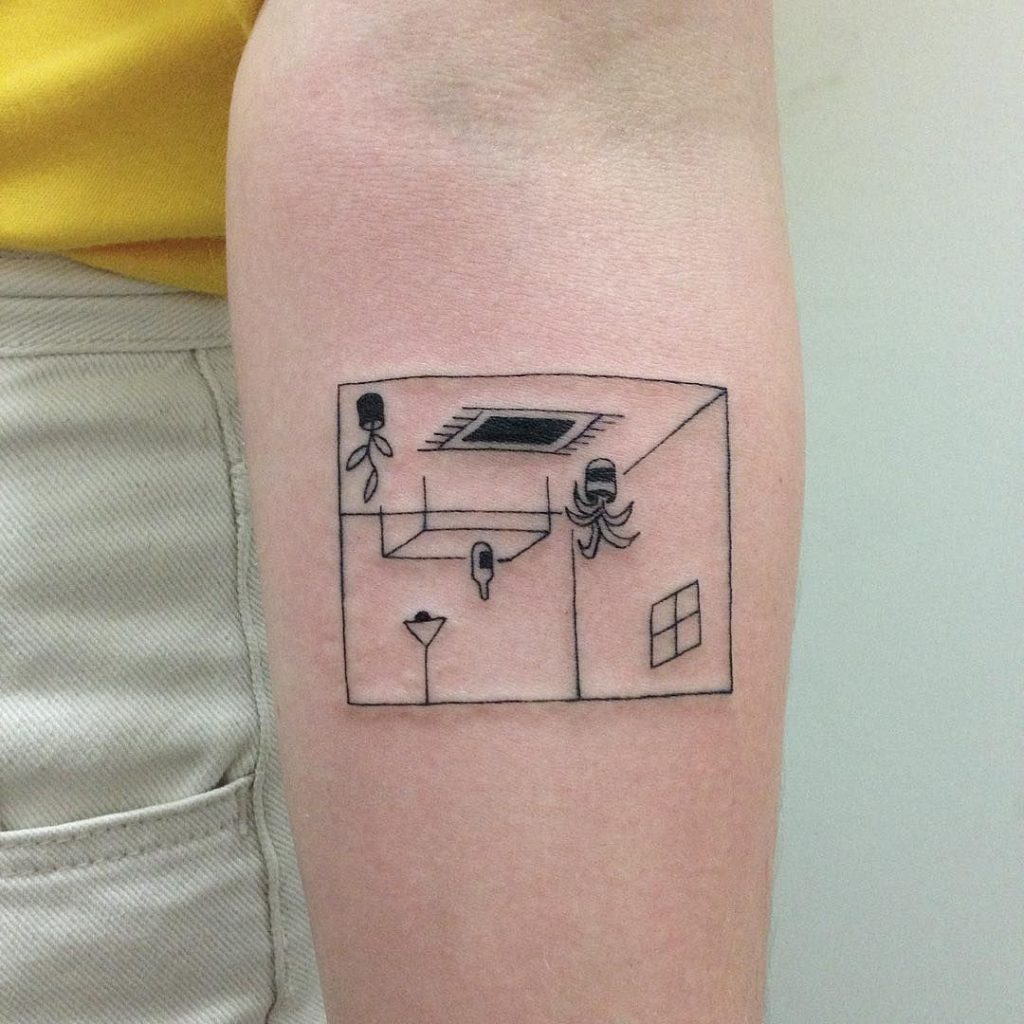 Asthma inhaler tattoo by Sara Kori