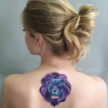 Watercolor lion tattoo