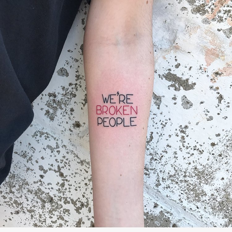 We are broken people tattoo