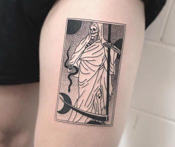 White grim reaper tattoo