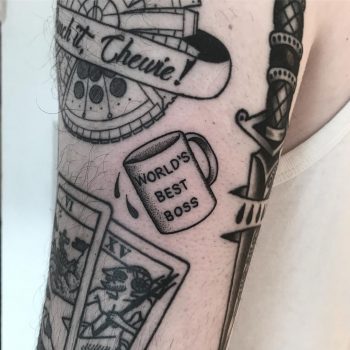 Worlds best boss mug tattoo