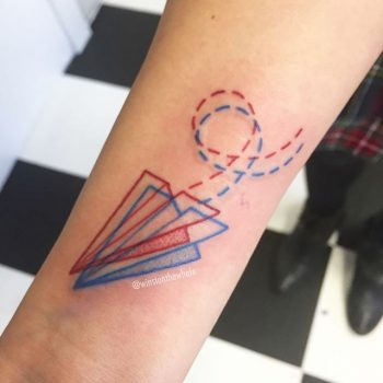 3d effect paper plane tattoo