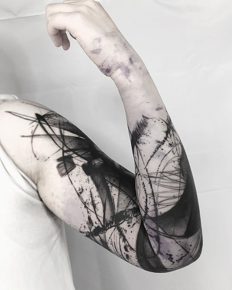 Abstract black sleeve tattoo