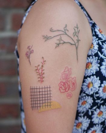 Abstract collage tattoo