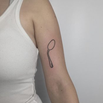 Bent spoon tattoo