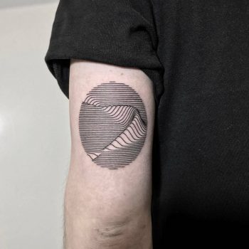 Bent wave tattoo
