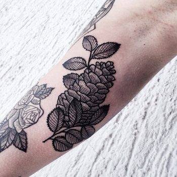 Blackwork cone tattoo