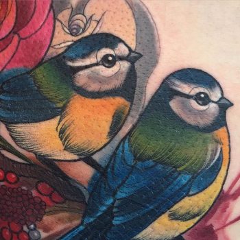 Blue tit tattoo