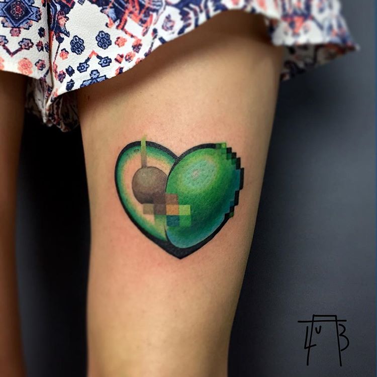 Censored avocado tattoo