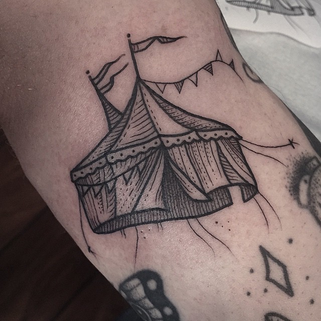 Circus tent tattoo