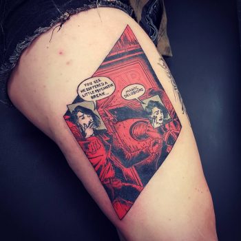 Comics scenery tattoo