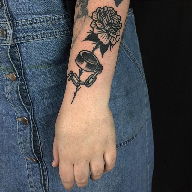 Cuffed flower tattoo