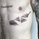 Deconstructed feather tattoo
