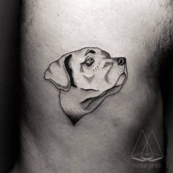 Dog head tattoo