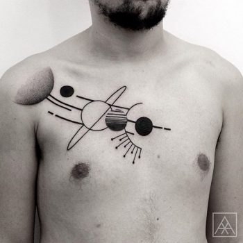 Dotwork solar system planets tattoo