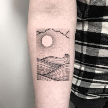 Dotwork style landscape