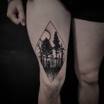 Forest in a rhombus tattoo