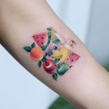 Fruits and hedgehog