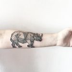 Geometric rhino tattoo