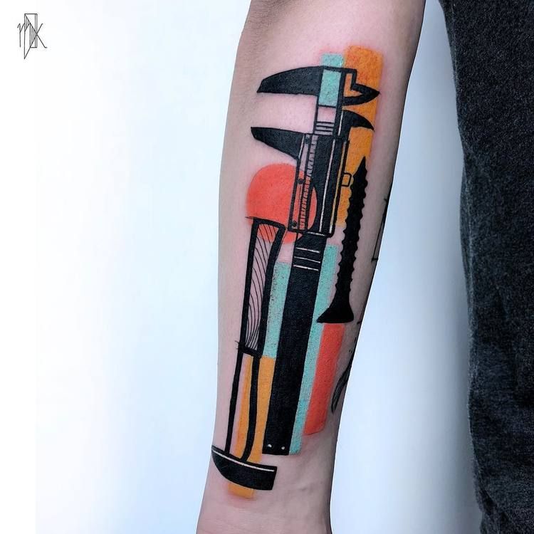 Tattoo uploaded by PK • Black and dot work hammer, by Quentin Aldhui  #QuentinAldhui #hammer • Tattoodo