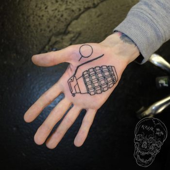 Hand granade tattoo