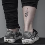 Handpoked plant tattoo