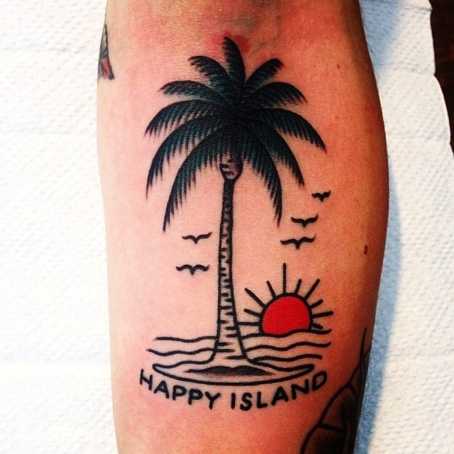 Happy island tattoo