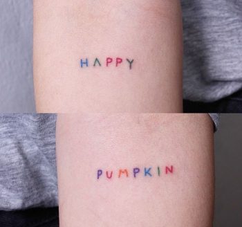 Happy pumpkin tattoo