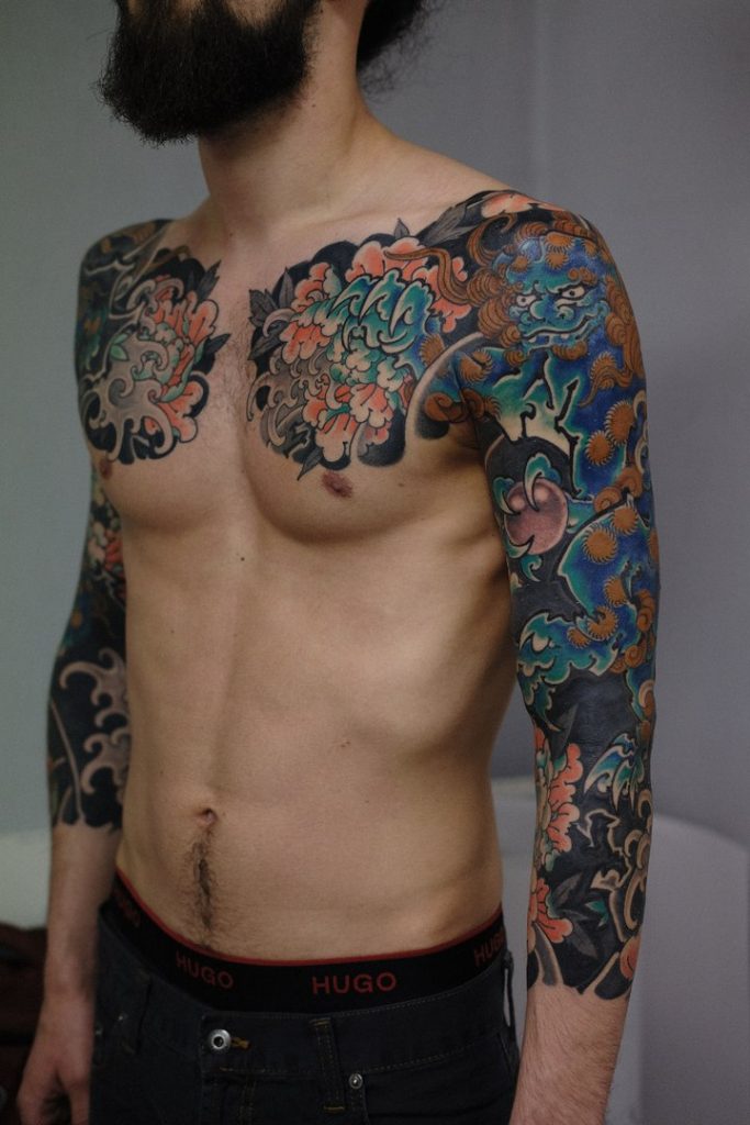 Japanese style fullsleeve tattoos