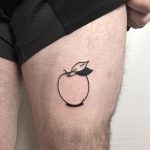 Linear apple tattoo