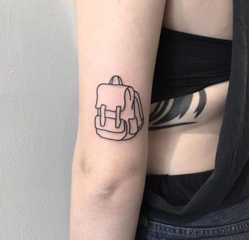 Linear backpack tattoo