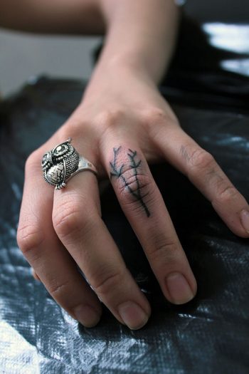 Little tree branch tattoo