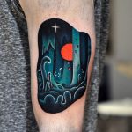 Magical psychodelic forest tattoo