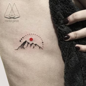 Minimalist mountain tattoo