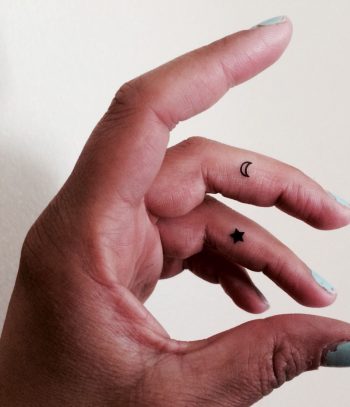 Moon and star tattoo