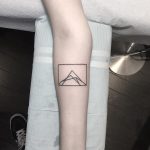 Mountain in a rectangle tattoo