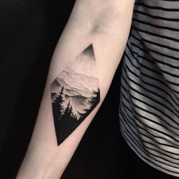 Mountains and forests in a rhombus