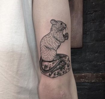 Mouse and cheese tattoo