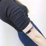 Negative space black and white armband