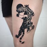 Negative space tiger tattoo