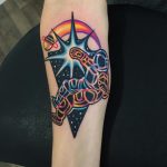 Neon astronaut tattoo