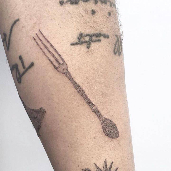 Old fork tattoo