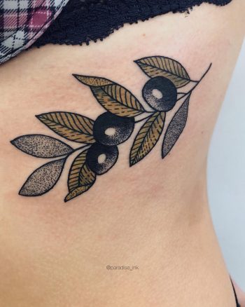 Olive branch on the rib