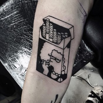 Pack of cigarettes and selma tattoo