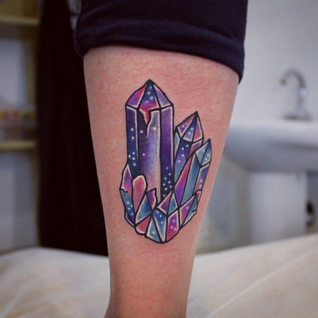 Purple crystals tattoo