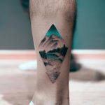 Rhombus dotwork landscape tattoo